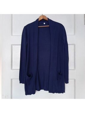 Margaret O'Leary Pima Cotton Open Front Blue Cardigan